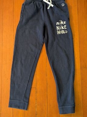 Nike Kids Navy Sweatpants with White Logo
